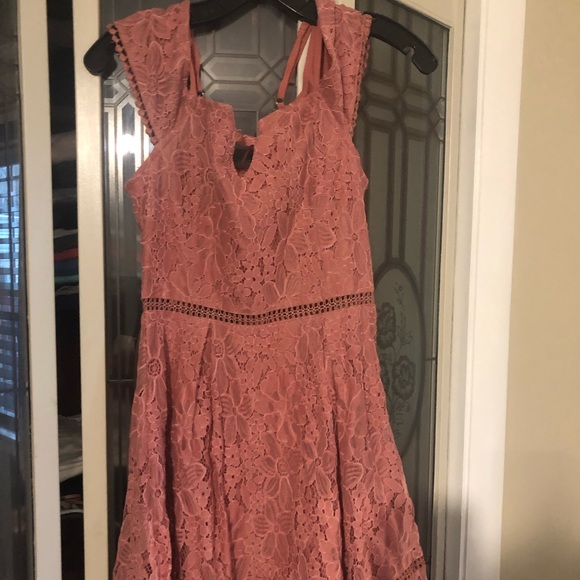 Francesca’s Pink/Peach Lace Dress - Picture 1 of 4